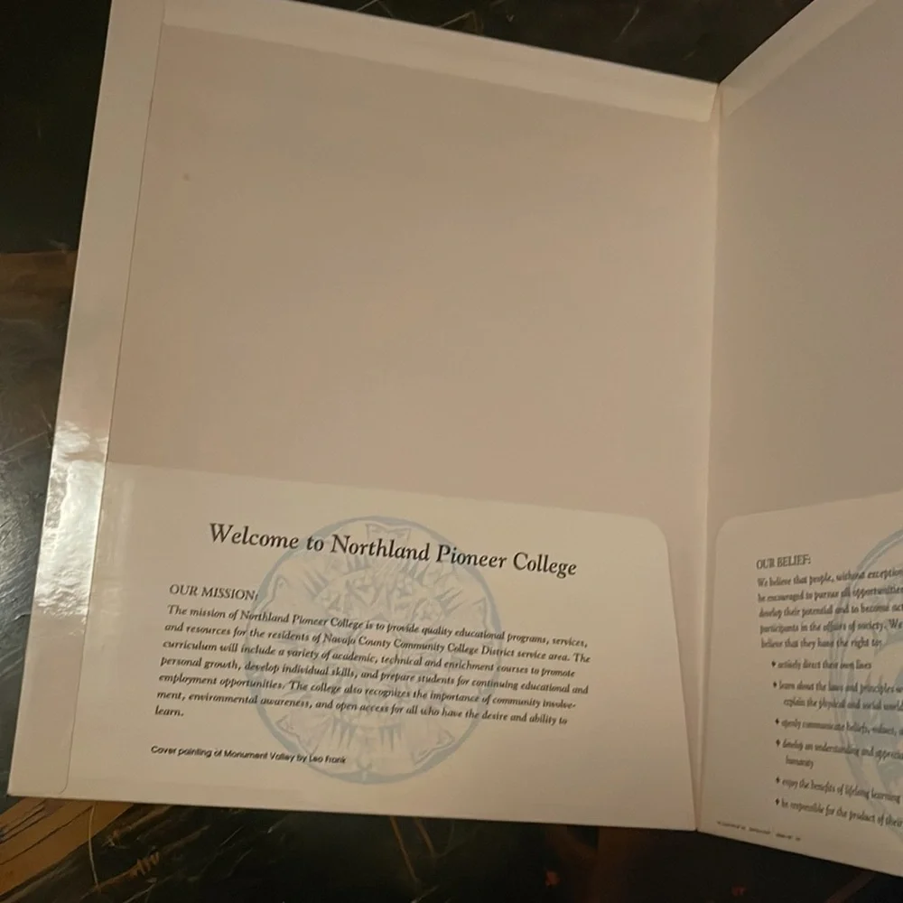 Vintage Northland Pioneer College folder
